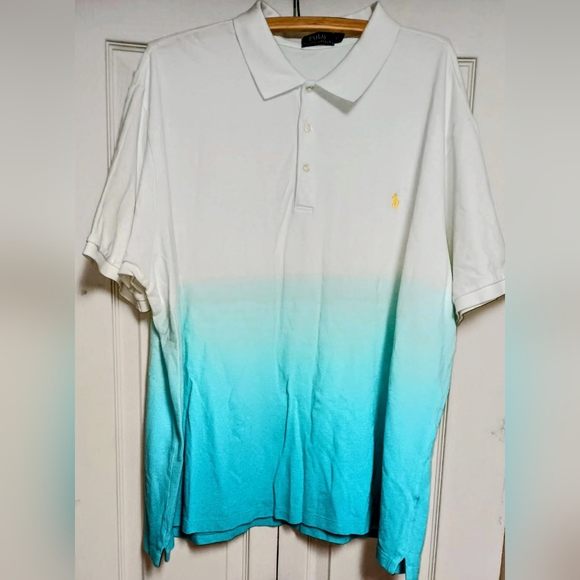 Polo Ralph Lauren Ombre Polo Shirt~Turquoise Ombre~Men's Size 3XB•Big - Picture 1 of 5